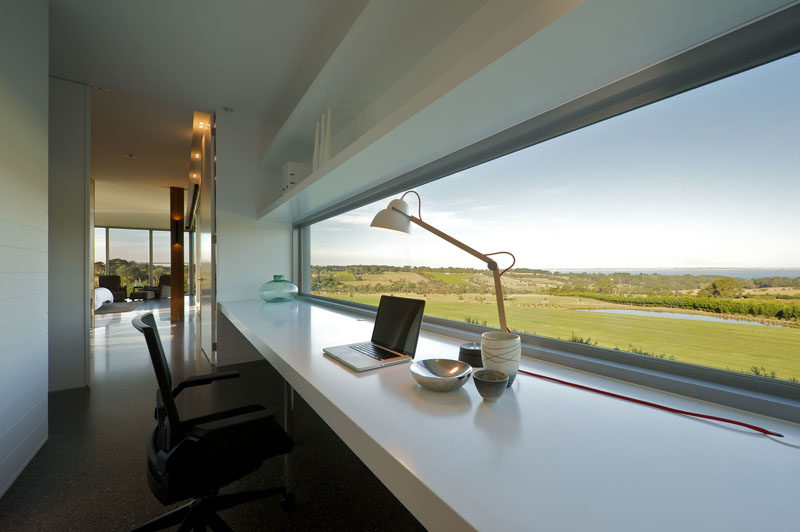 Interior Design Idea - 13 Examples Of Desks In Hallways // This desk overlooks the countryside and provides the perfect spot to find some inspiration.