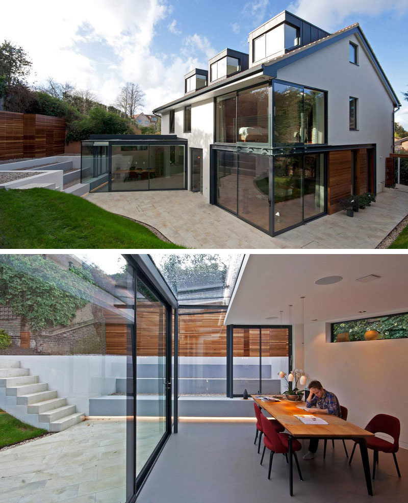 14 Examples Of British Houses With Contemporary Extensions // This British home went through a major upgrade that brightened and modernized the entire home, making it open and inviting.