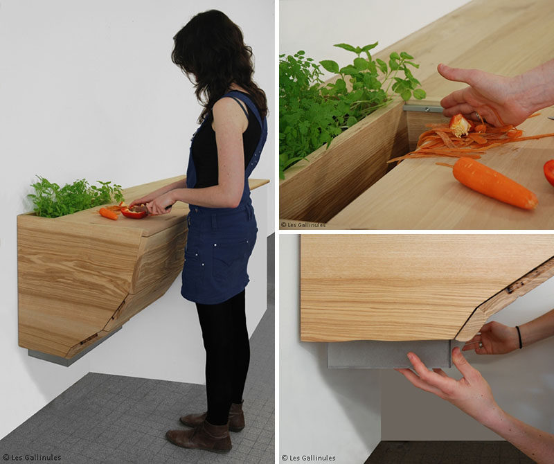 Kitchen Design Idea - Include A Trash Chute In Your Counter