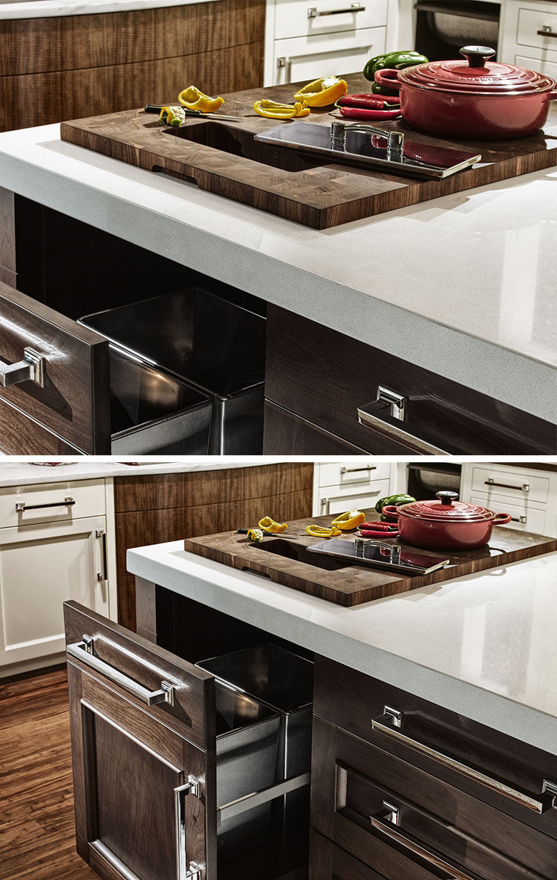 Kitchen Design Idea - Include A Trash Chute In Your Counter