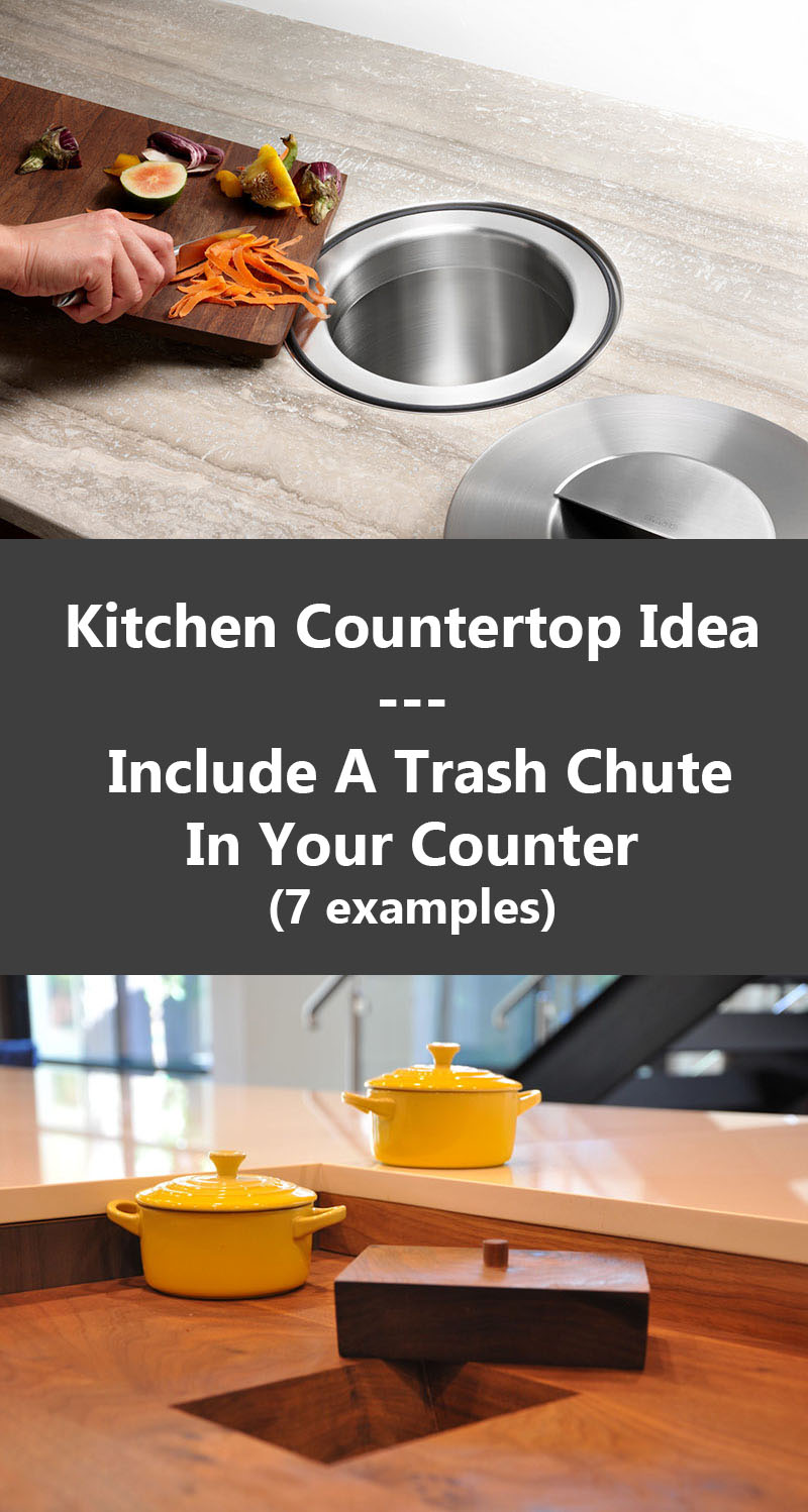 Kitchen Design Idea Include A Trash Chute In Your Counter