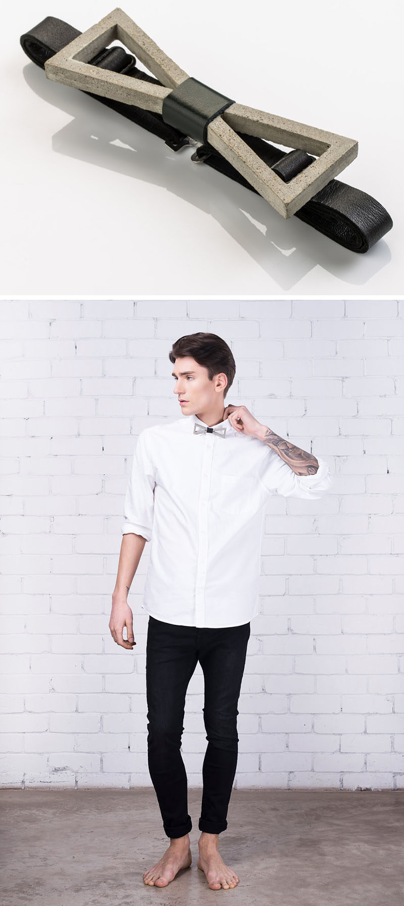 The Ultimate Gift Guide For The Modern Man (40+ Ideas!) // A Concrete And Leather Bow Tie