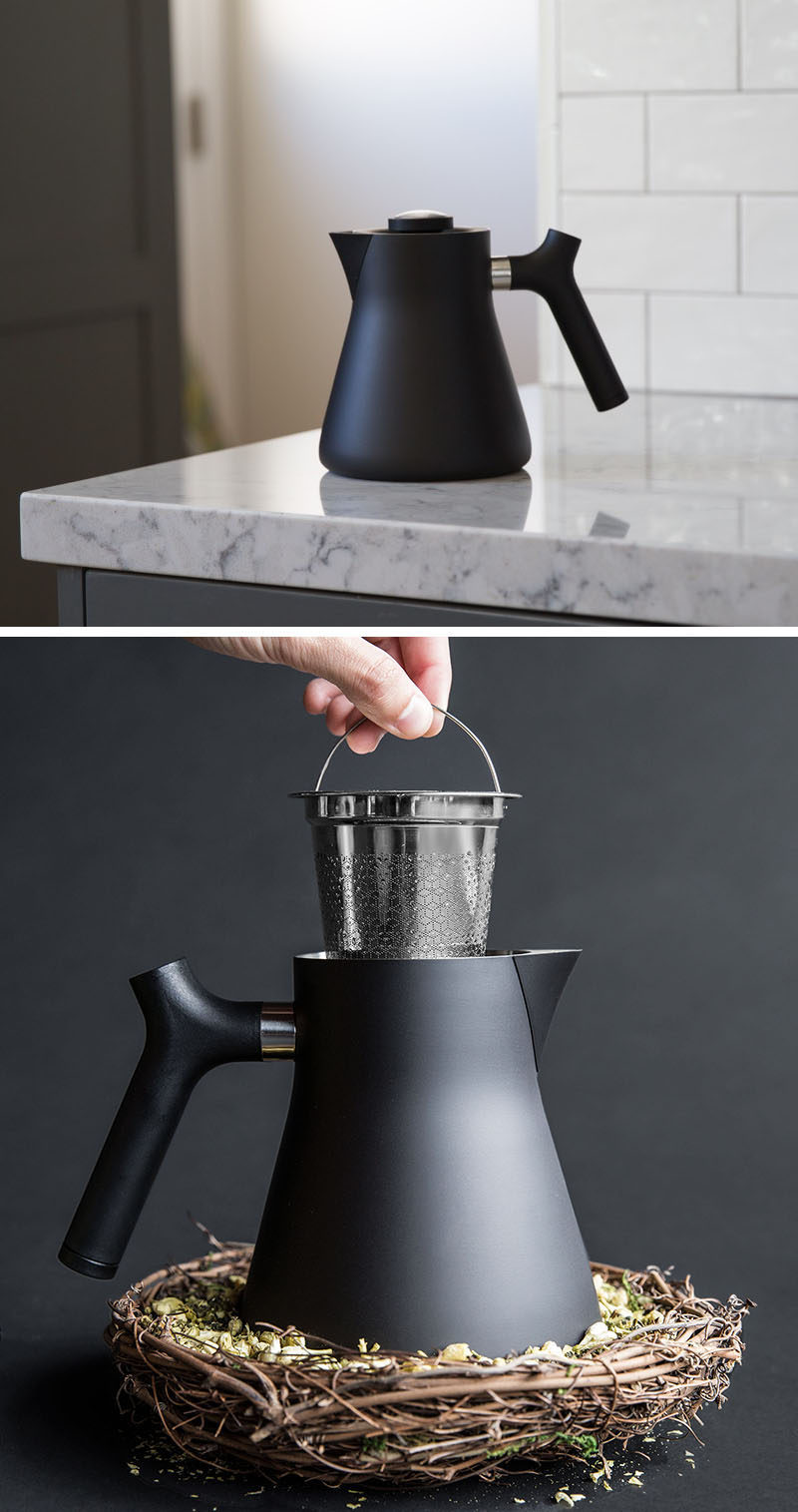 5 Essentials You Need When Hosting An Awesome Modern Tea Party // A simple tea pot in a solid color is the best way to keep things modern.