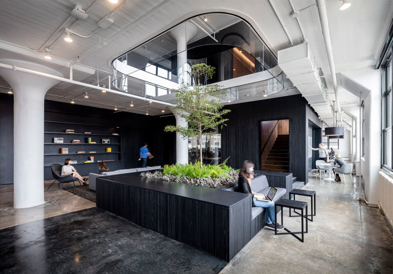 Design firm A+I have recently completed the new Squarespace head office in New York that features dramatic interiors and a rooftop patio.