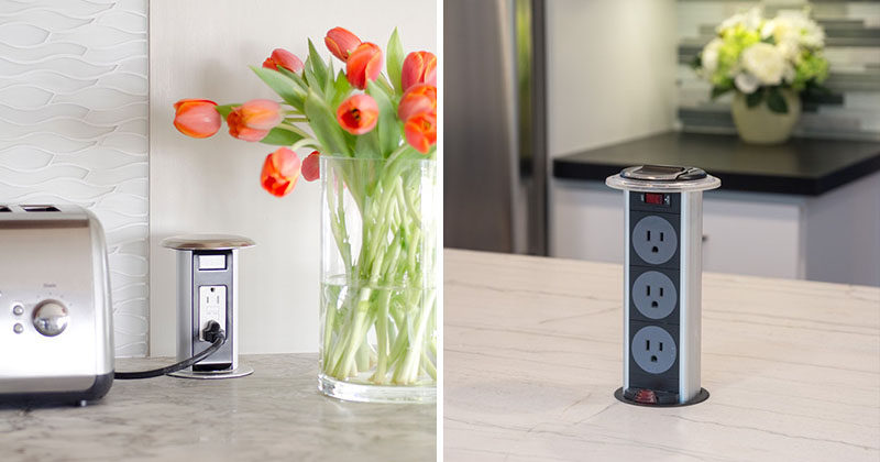 Kitchen Design Idea - Install A Pop Up Outlet Directly Into Your Countertop