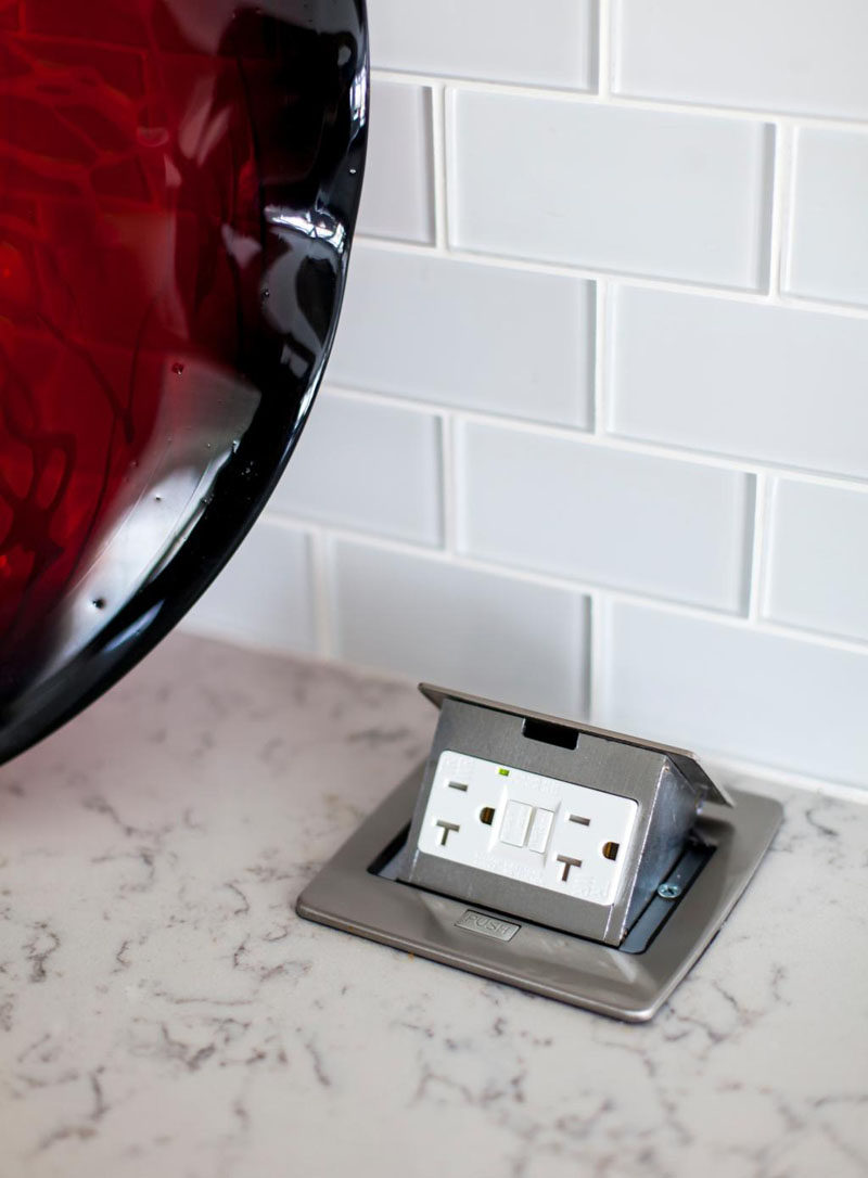 Kitchen Design Idea - Install A Pop Up Outlet Directly Into Your Countertop