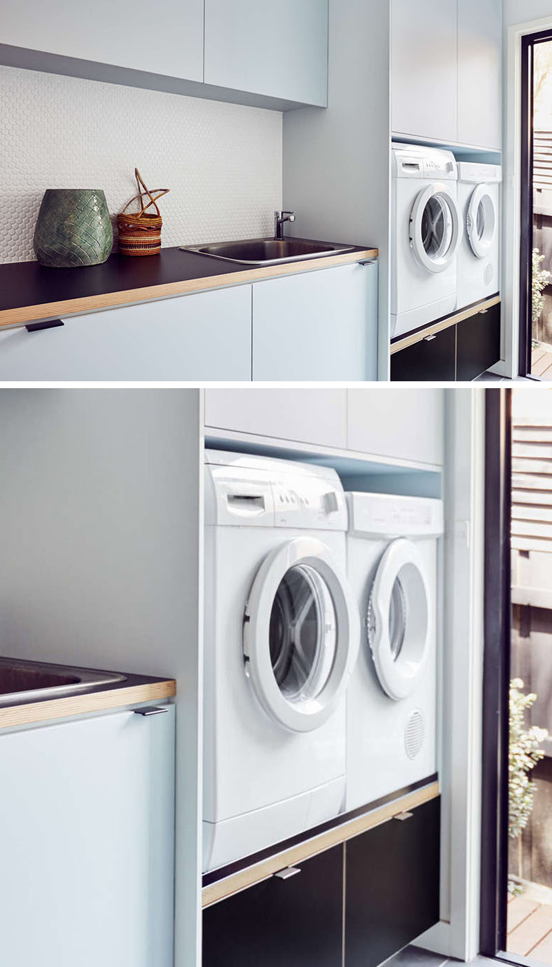 Laundry Room Design Idea - Raise Your Washer And Dryer Up Off The Floor