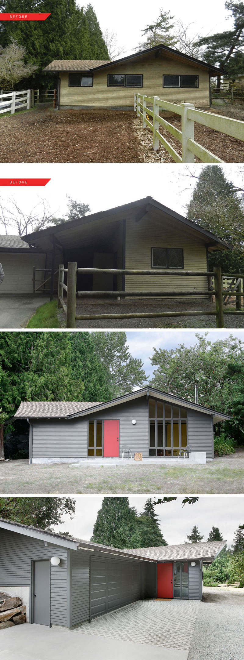 House Renovation Ideas - 17 Inspirational Before & After Projects // What was once a detached stable and garage, has been transformed into a studio space with a kitchen and bedroom.