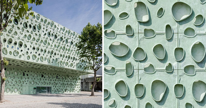 This sculptural building facade in Portugal, was inspired by microscopic nanotubes.