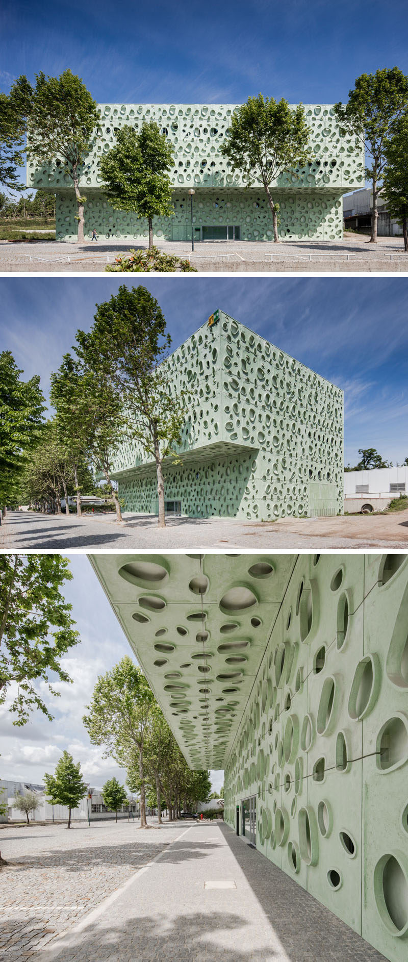 This sculptural building facade in Portugal, was inspired by microscopic nanotubes.