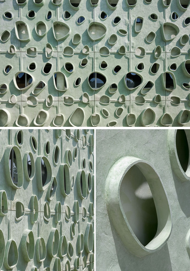 This sculptural building facade in Portugal, was inspired by microscopic nanotubes.