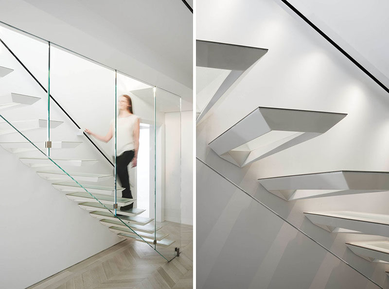 Modern Stair Design Idea - These stairs were inspired by the Japanese art form of paper folding.