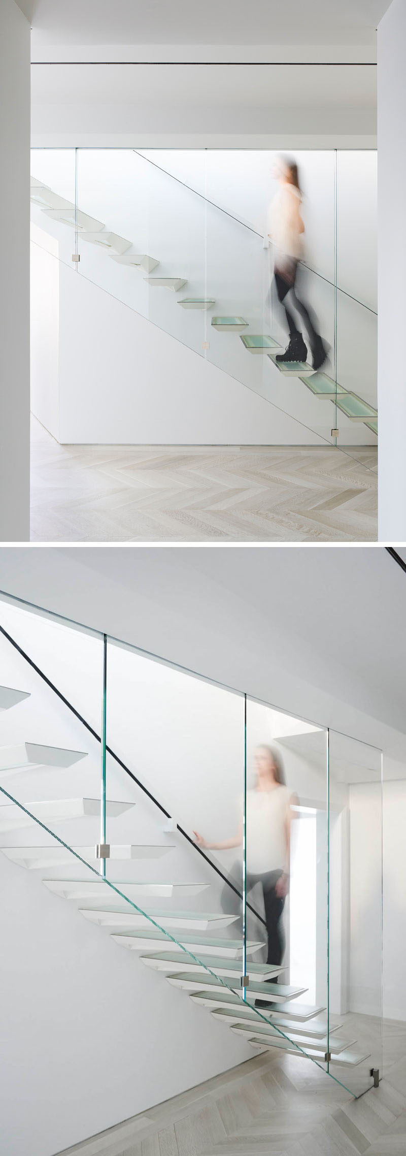 Modern Stair Design Idea - These stairs were inspired by the Japanese art form of paper folding.