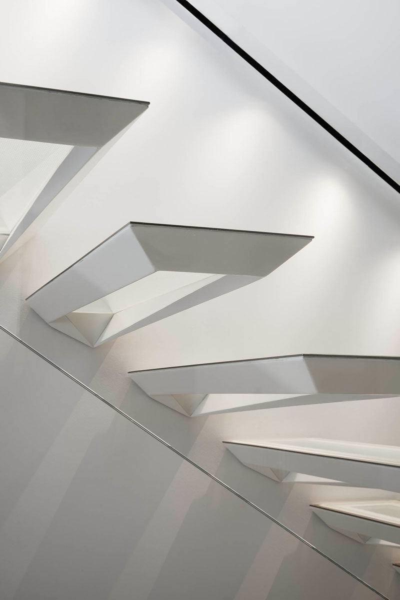 Modern Stair Design Idea - These stairs were inspired by the Japanese art form of paper folding.