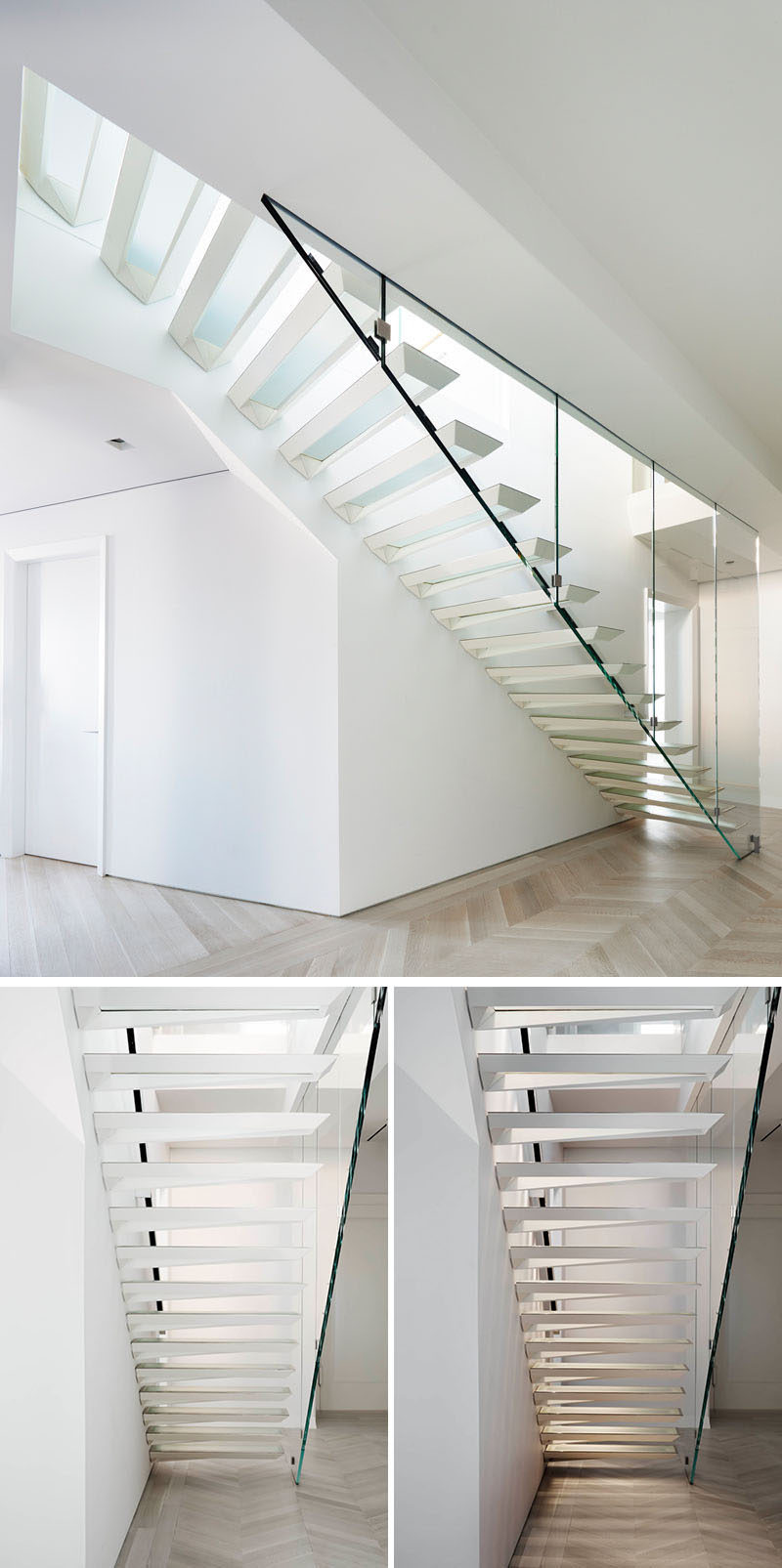 Modern Stair Design Idea - These stairs were inspired by the Japanese art form of paper folding.