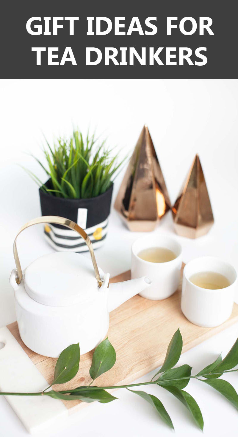 Gift Ideas For Tea Drinks // Lots of ideas from tea kettles to tea gift packs and tea making accessories.