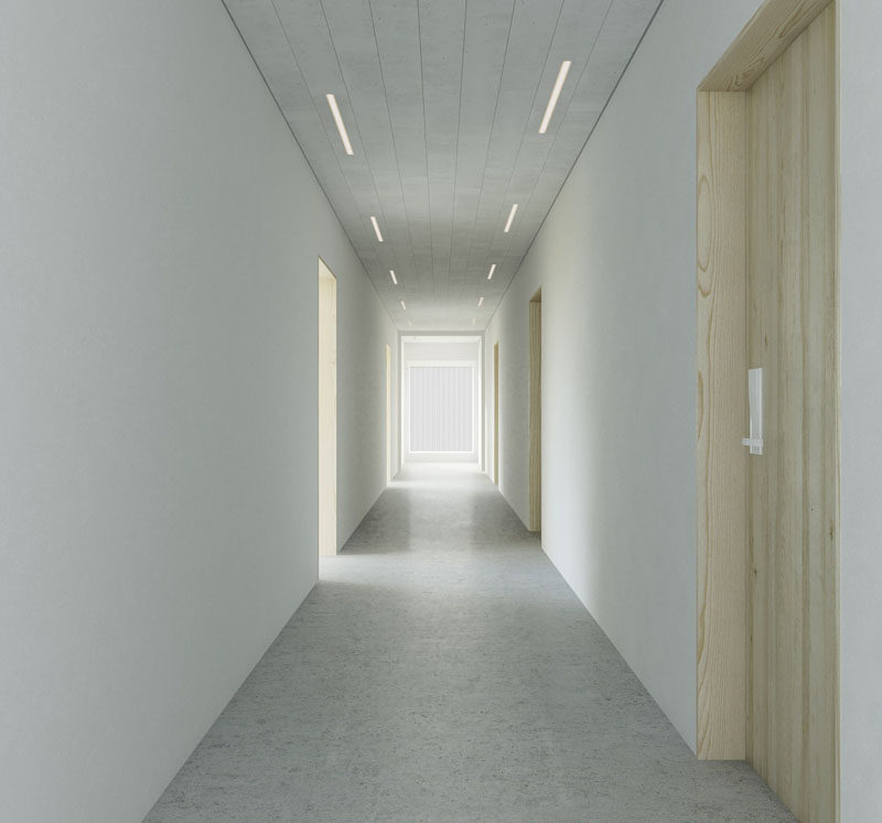 Hidden LED Lights are located within decorative ceiling panels for a seamless lighting look.