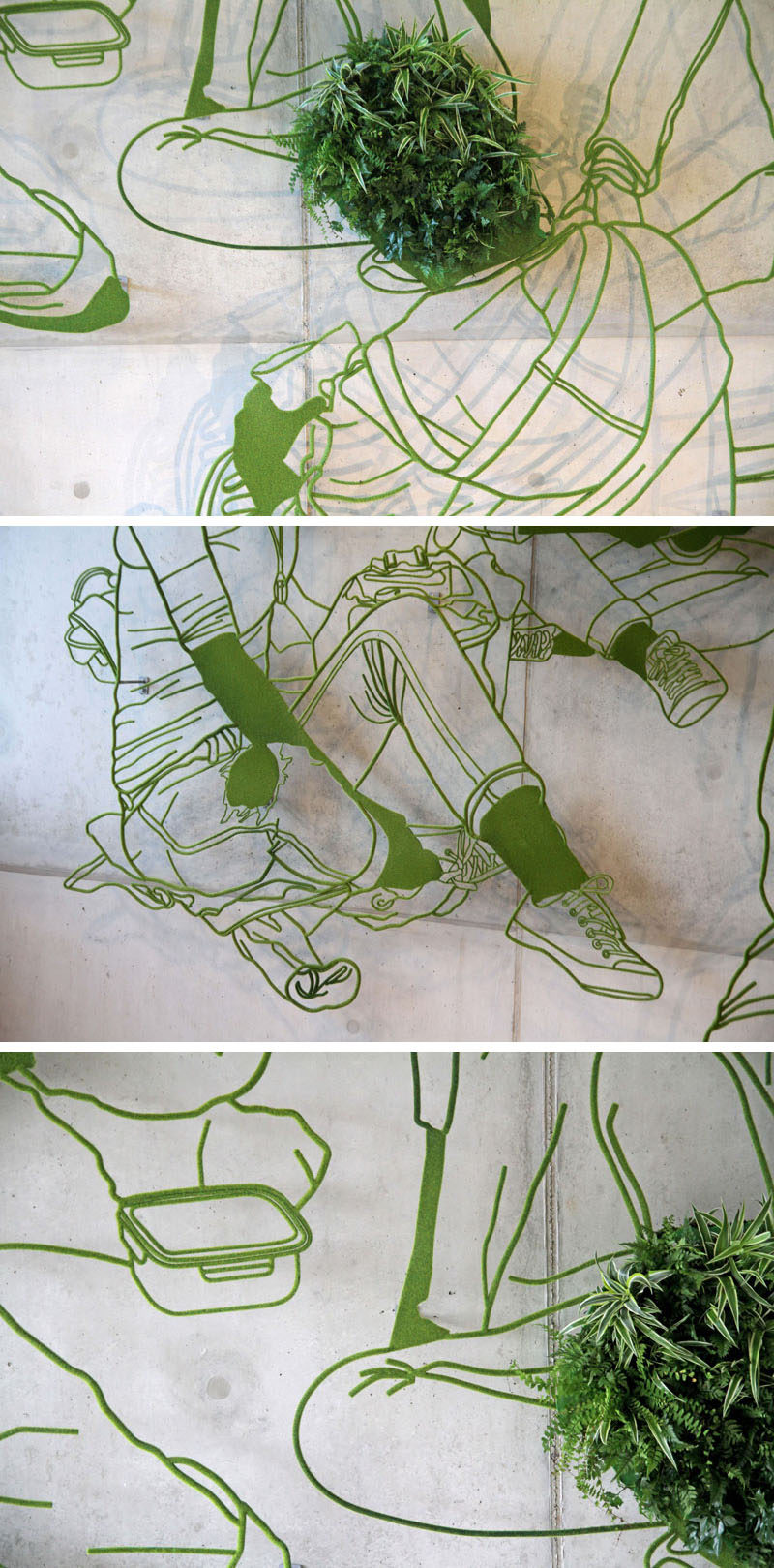 Sculptor Frank Plant has created a large steel and plant based drawing for the wall of a university in the Netherlands.