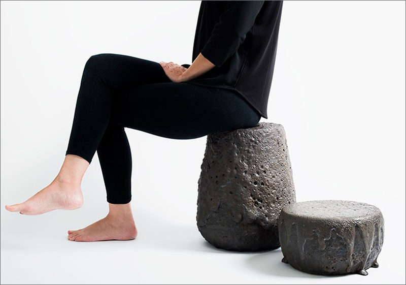 Chilean design studio gt2P (great things to People), have launched their latest collection, named "Remolten N°1: Revolution Series”, a group of stools that have been created using real lava.