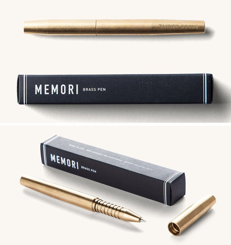 Elegant brass pens add a sophistication to any designer or architects arsenal of writing utensils and will probably result in elegant designs and ideas as well. #GiftIdeas #Architect #InteriorDesigner #ModernGiftIdeas