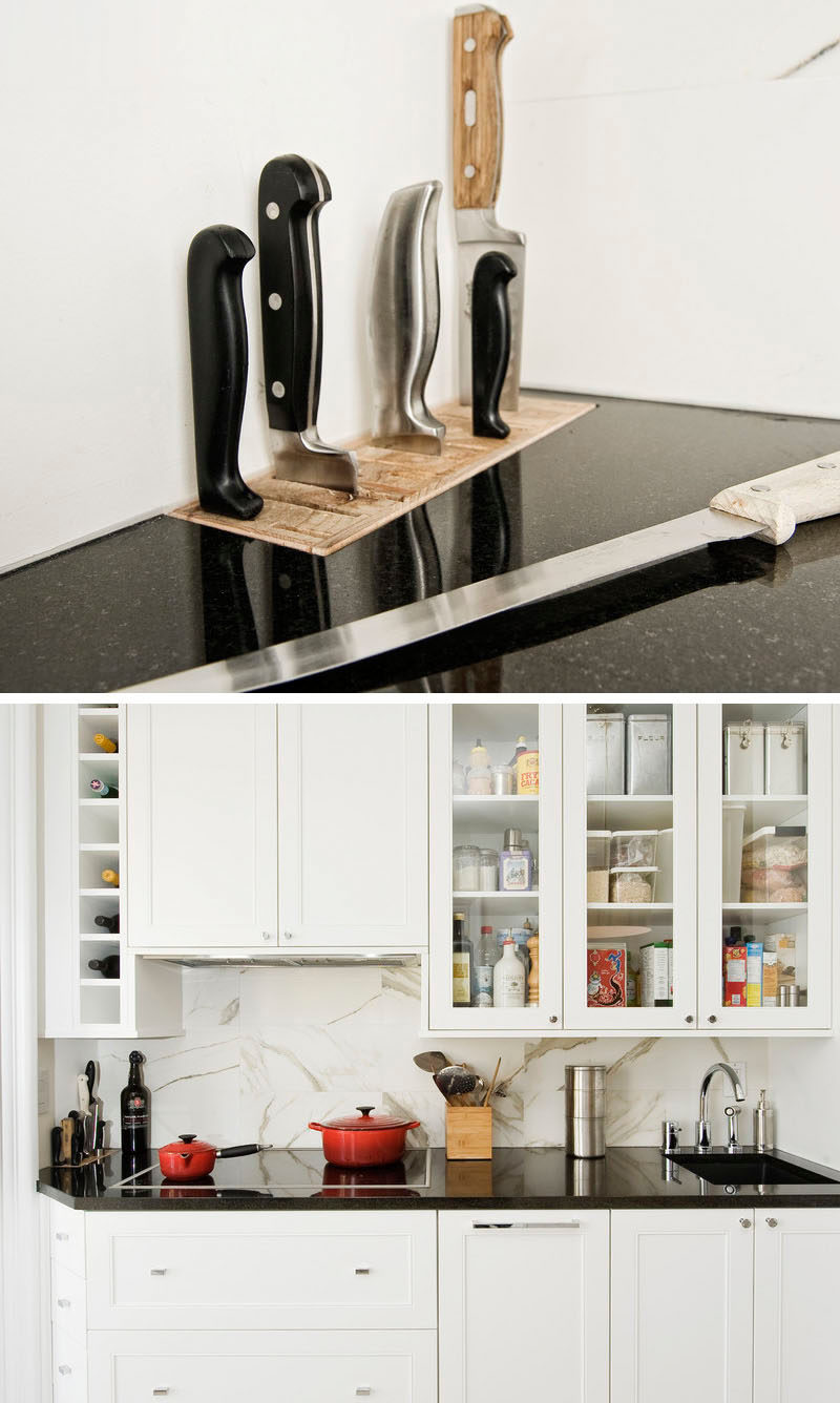 Kitchen Design Idea Include A Built In Knife Block