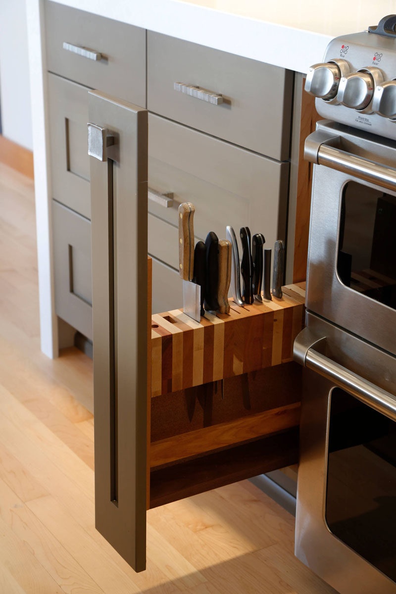 Kitchen Design Ideas - Include A Built-In Knife Block