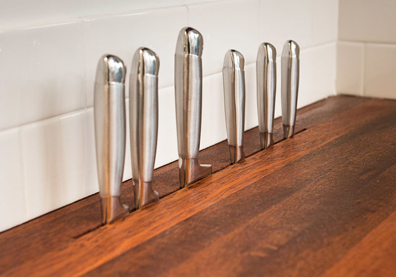 Kitchen Design Ideas - Include A Built-In Knife Block