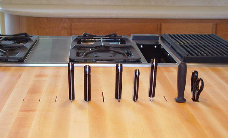 Kitchen Design Ideas - Include A Built-In Knife Block