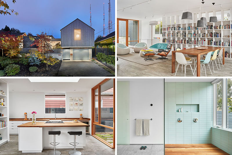 This contemporary home in Seattle, Washington, designed for an artist and an engineer, has lots of natural light and a large art/work studio.