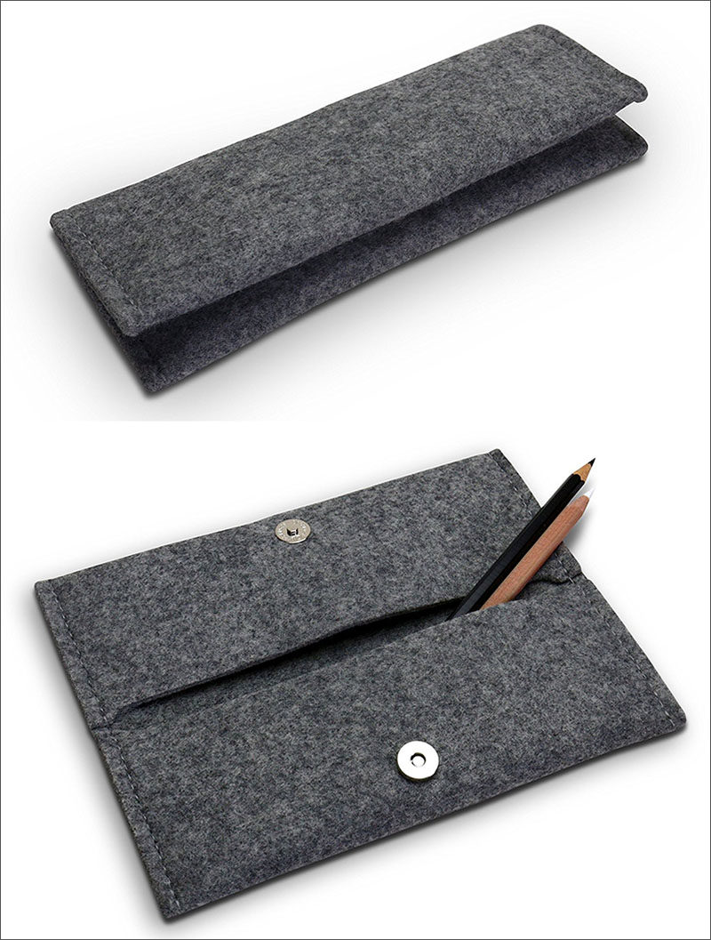 The Ultimate Gift Guide For The Modern Woman (40 Ideas!) // A simple felt pencil case with multiple pockets creates the perfect place to store pens and pencils as well and maybe even a phone charger and lipstick for when she's on the go. #PencilCase #ModernStationery #ModernGift
