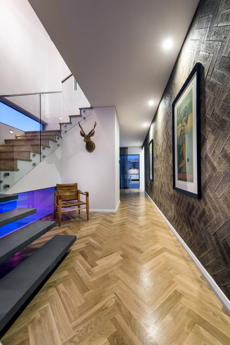 16 Inspirational Pictures Of Herringbone Floors // Both the walls and the floors of this Australian home are covered in a herringbone pattern.