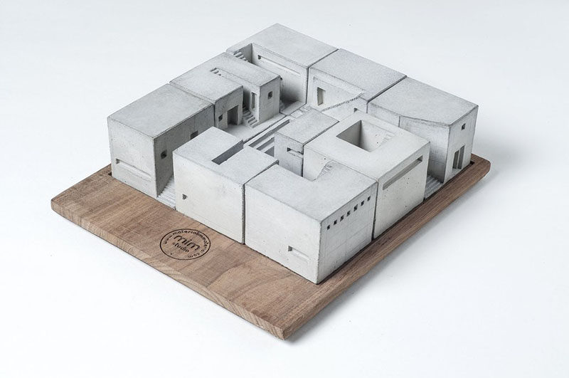 This set of mini concrete homes makes a unique desk accessory that can be built over and over again to create different configurations and keep inspiration flowing. #GiftIdeas #Architect #InteriorDesigner #ModernGiftIdeas