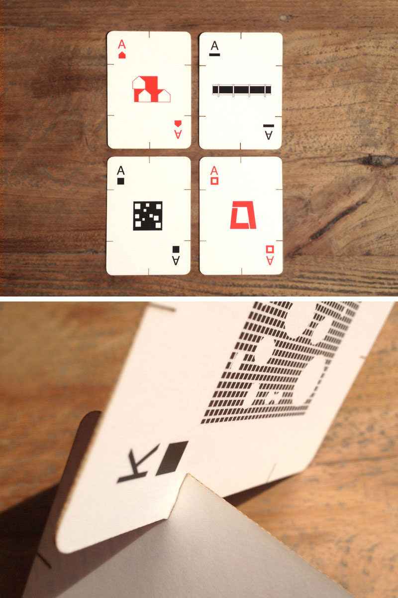 This architecturally inspired deck of cards can be used to play card games or to build the ultimate house of cards. #GiftIdeas #Architect #InteriorDesigner #ModernGiftIdeas