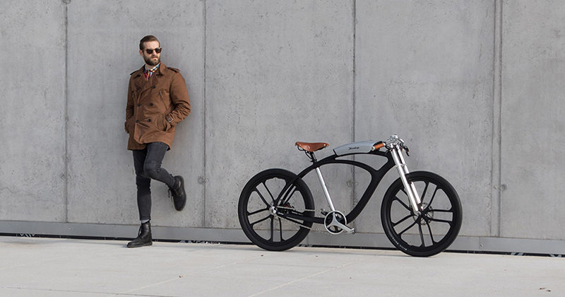 This sleek modern urban electric bike has a battery pack that's also a boombox, can charge your devices and is able to check the air quality around you as you ride.