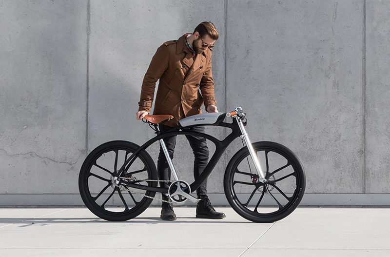 This sleek modern urban electric bike has a battery pack that's also a boombox, can charge your devices and is able to check the air quality around you as you ride.