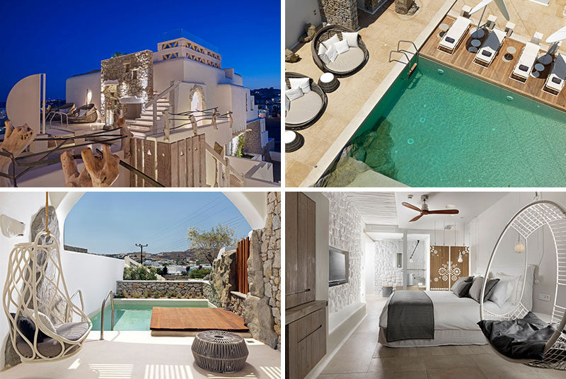 A brand new hotel has recently opened its doors on the island of Mykonos, Greece. The Kensho Boutique Hotel overlooks Ornos Bay and has a contemporary design thanks to interior design firm CMH.