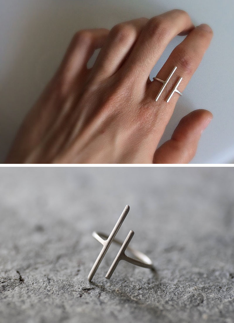 The Ultimate Gift Guide For The Modern Woman (40 Ideas!) // Minimalist rings are great because on their own they make a statement but when they're paired with other rings they don't look too bulky. #ModernRing #MinimalistRing #GiftIdeas