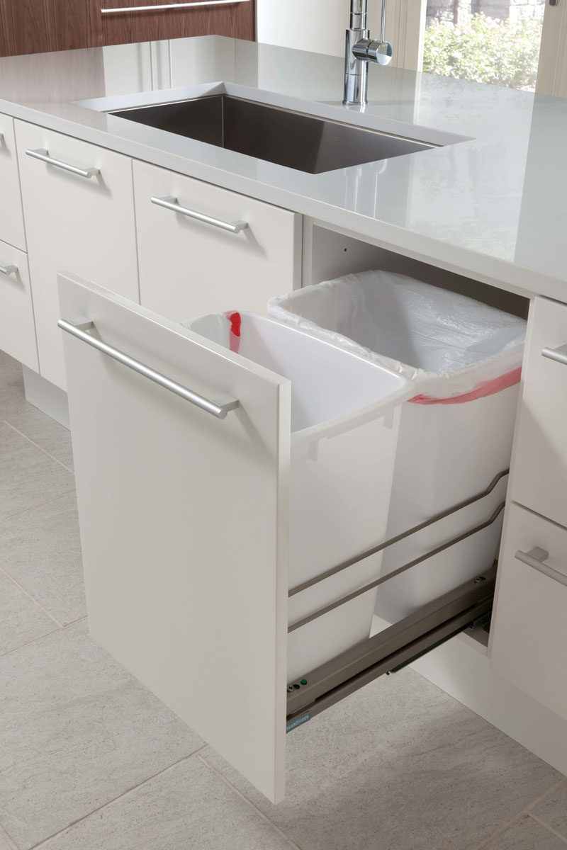 Kitchen Design Idea - Hide Pull Out Trash Bins In Your Cabinetry