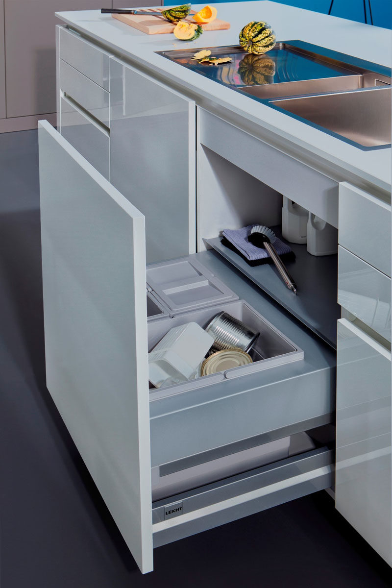 Kitchen Design Idea - Hide Pull Out Trash Bins In Your Cabinetry