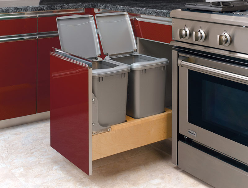 Kitchen Design Idea - Hide Pull Out Trash Bins In Your Cabinetry