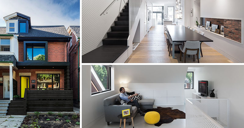 Post Architecture have updated this semi-detached home in Toronto, Canada, that was originally a mirror image of its attached neighbor.