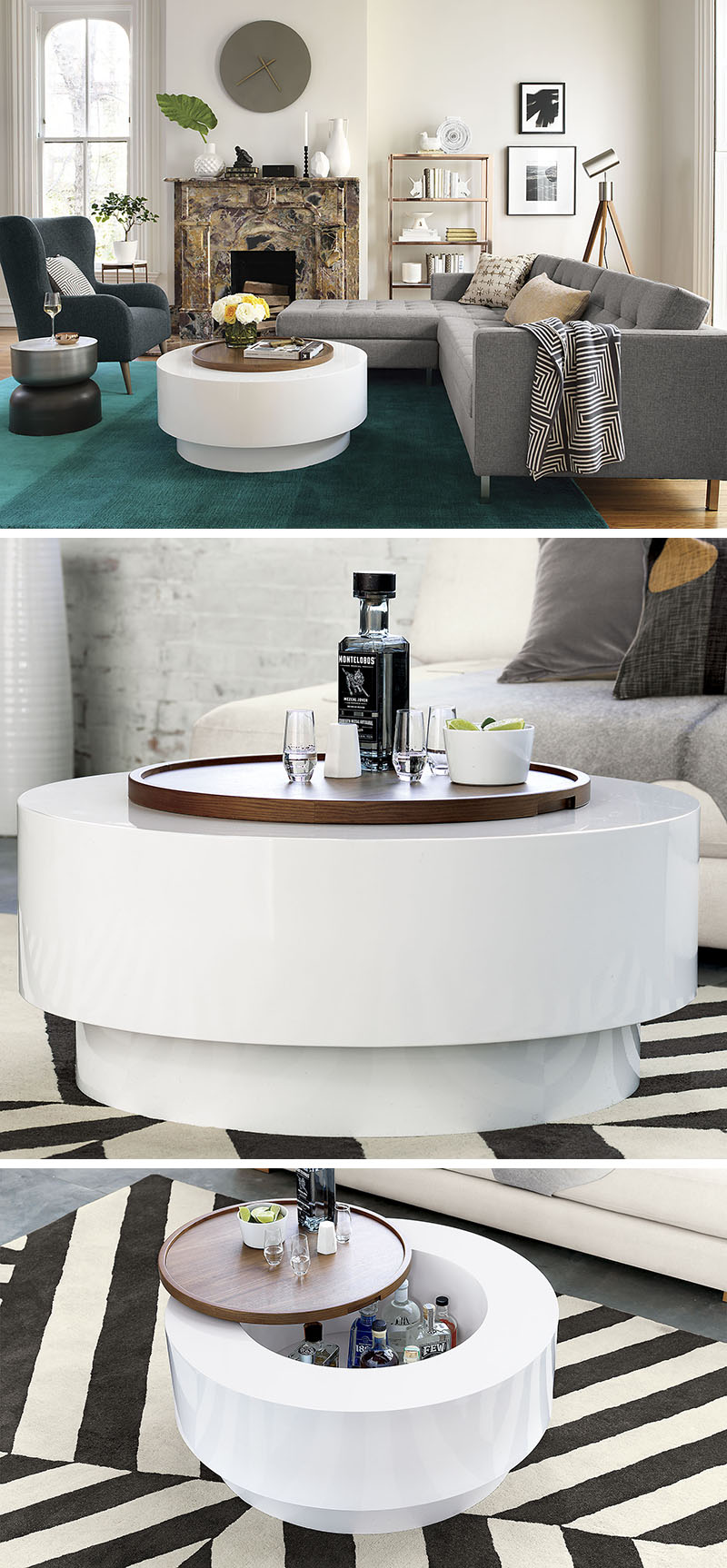 Furniture Ideas - Round Coffee Tables In Glass, Wood, Marble and Metal