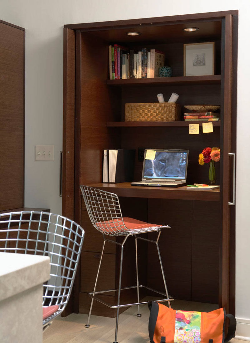 Small Apartment Design Idea Create A Home Office In A Closet