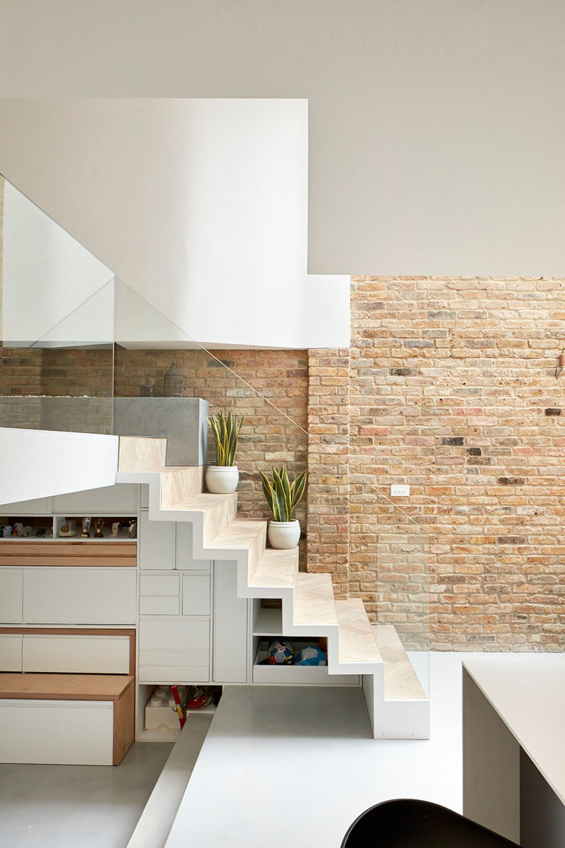 Storage nooks and drawers have been designed specifically to hide under these stairs.