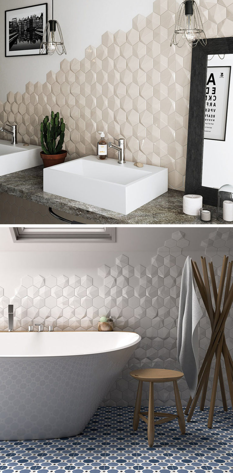 Bathroom Tile Idea - Install 3D Tiles To Add Texture To Your Bathroom