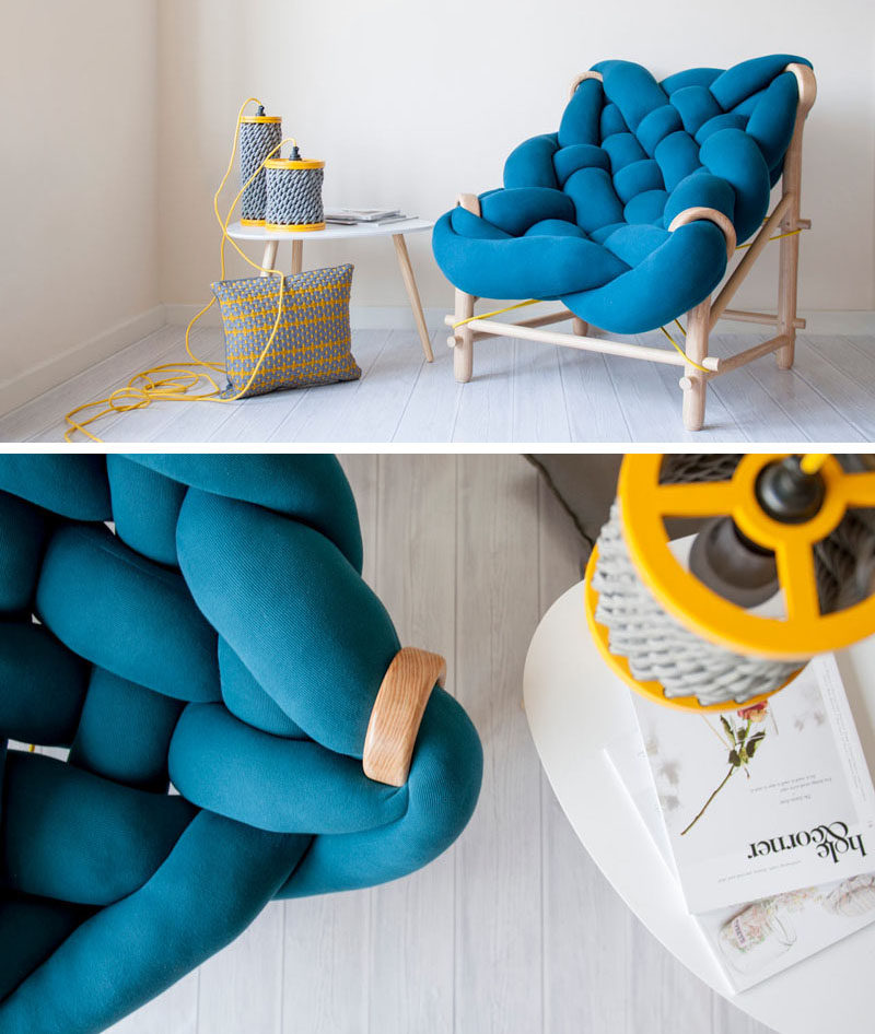 The design of this chair combines traditional techniques like weaving with modern day design to create playful and bold designs.