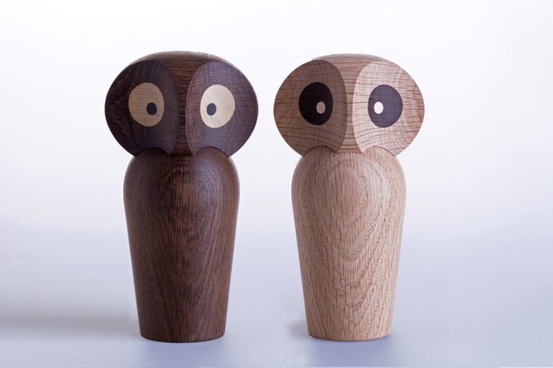18 Decorative Animal Objects That Blur The Line Between Toys And Decor // These surprised looking owls are the perfect way to add a whimsical feel to your shelves.