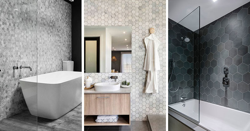 Bathroom Tile Ideas - Grey Hexagon Tiles