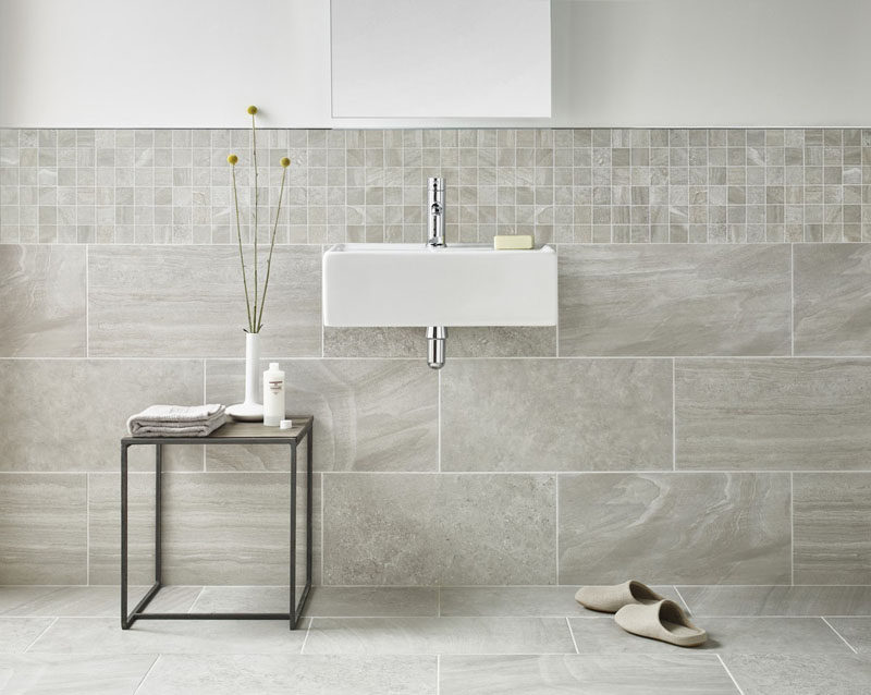 Bathroom Tile Idea - Use Large Tiles On The Floor And ...