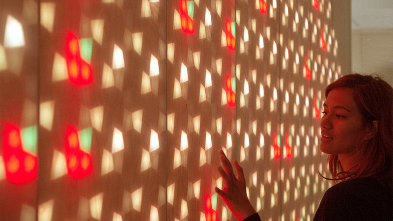 This Children's Hospital Has A Fun Wooden Wall Filled With Moving Lights